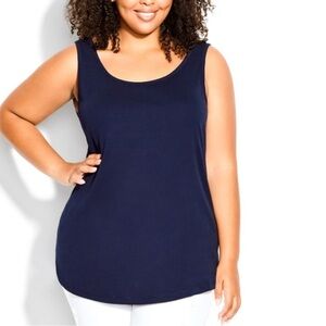 AVENUE 30/32W (4X) Navy Plain Tank BD17.8
